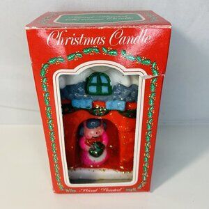 Vintage Christmas Candle Hand Painted No 9988 New In Box X-mas